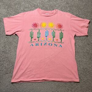 Vintage Anvil Arizona Graphic T-Shirt Orange/pink Adult XL Single Stitch 90s